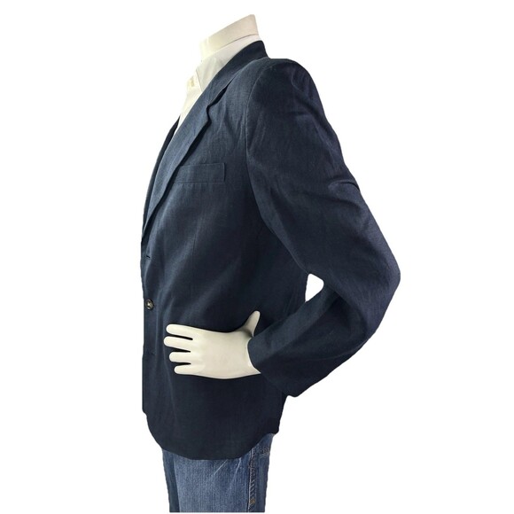 Banana Republic | M Medium Navy Blue 100% Linen Blazer Sport Coat Jacket NWOT - Picture 4 of 12